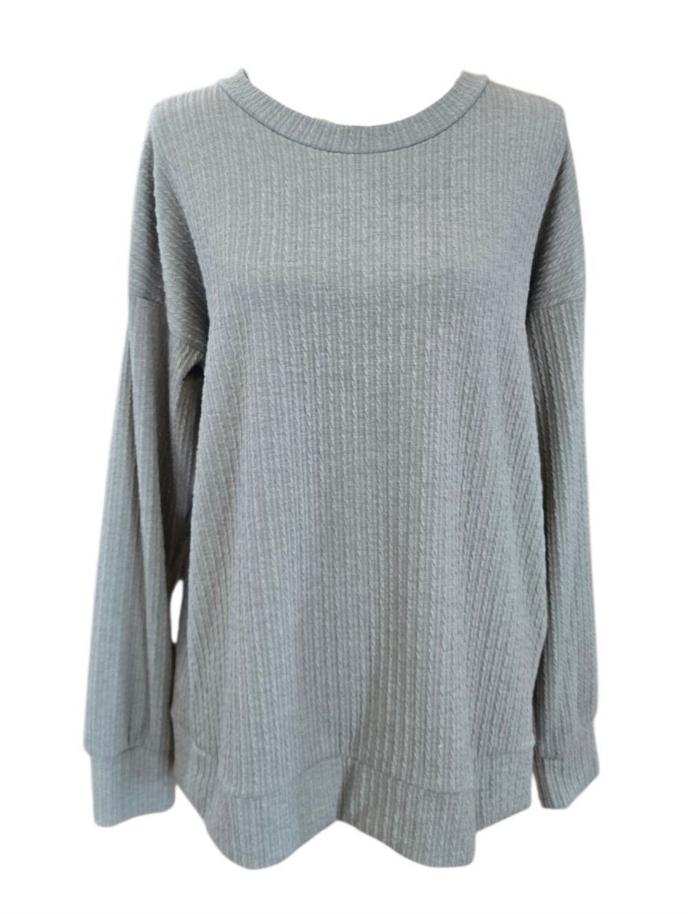 Staccato Textured Olive Green Long Sleeve Knit Top L
